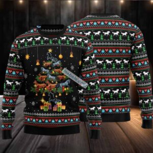 Horses Arranged Into A Christmas Tree Ugly Christmas Sweater Womens Sweatshirt