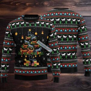 Horses Arranged Into A Christmas Tree Ugly Christmas Sweater Womens Sweatshirt