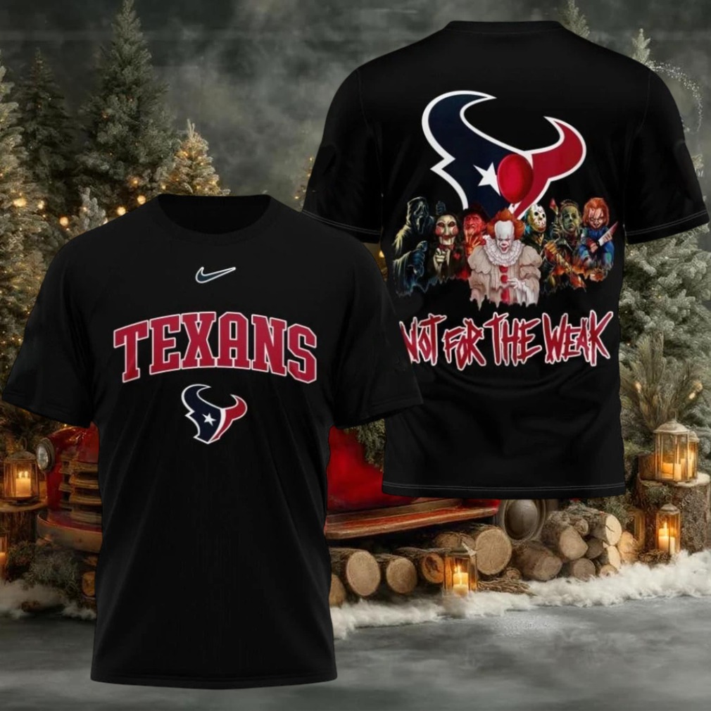 Houston Texans 2025 NFL Not For The Weak Halloween All Over Print Logo Two Sided Shirt Houston Texans 2025 NFL Not For The Weak Halloween All Over Print Logo Two Sided Shirt