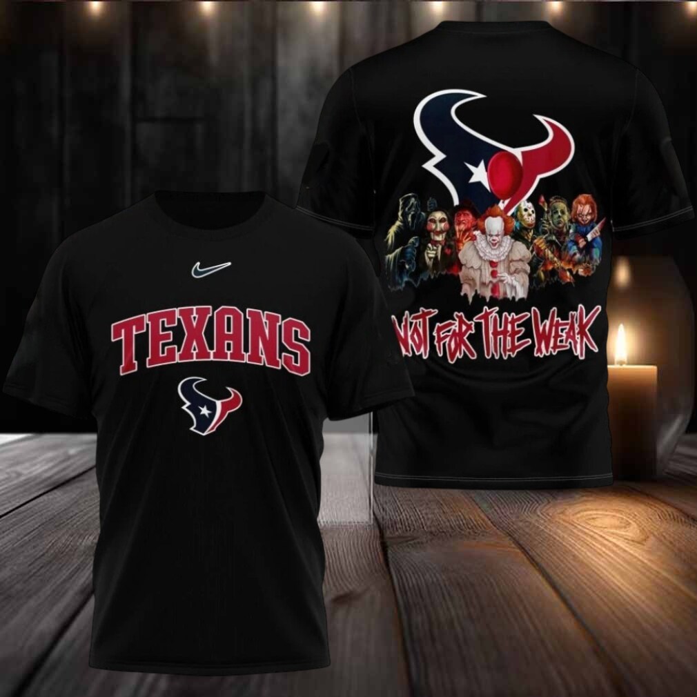 Houston Texans 2025 NFL Not For The Weak Halloween All Over Print Logo Two Sided Shirt Houston Texans 2025 NFL Not For The Weak Halloween All Over Print Logo Two Sided Shirt