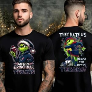 Houston Texans Grinch Merry Christmas Grinchmas 2025 Personalized Football Logo Two Sided Shirt