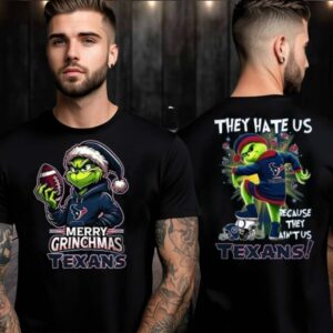 Houston Texans Grinch Merry Christmas Grinchmas 2025 Personalized Football Logo Two Sided Shirt