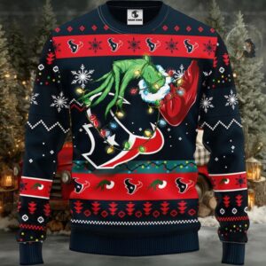 Houston Texans Grinch Ugly Christmas Sweater, Grinch Xmas Sweater