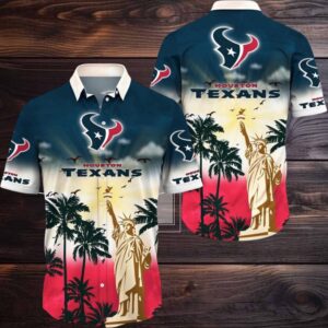 Houston Texans Hawaii Shirt Statue Of Liberty Aloha Shirt