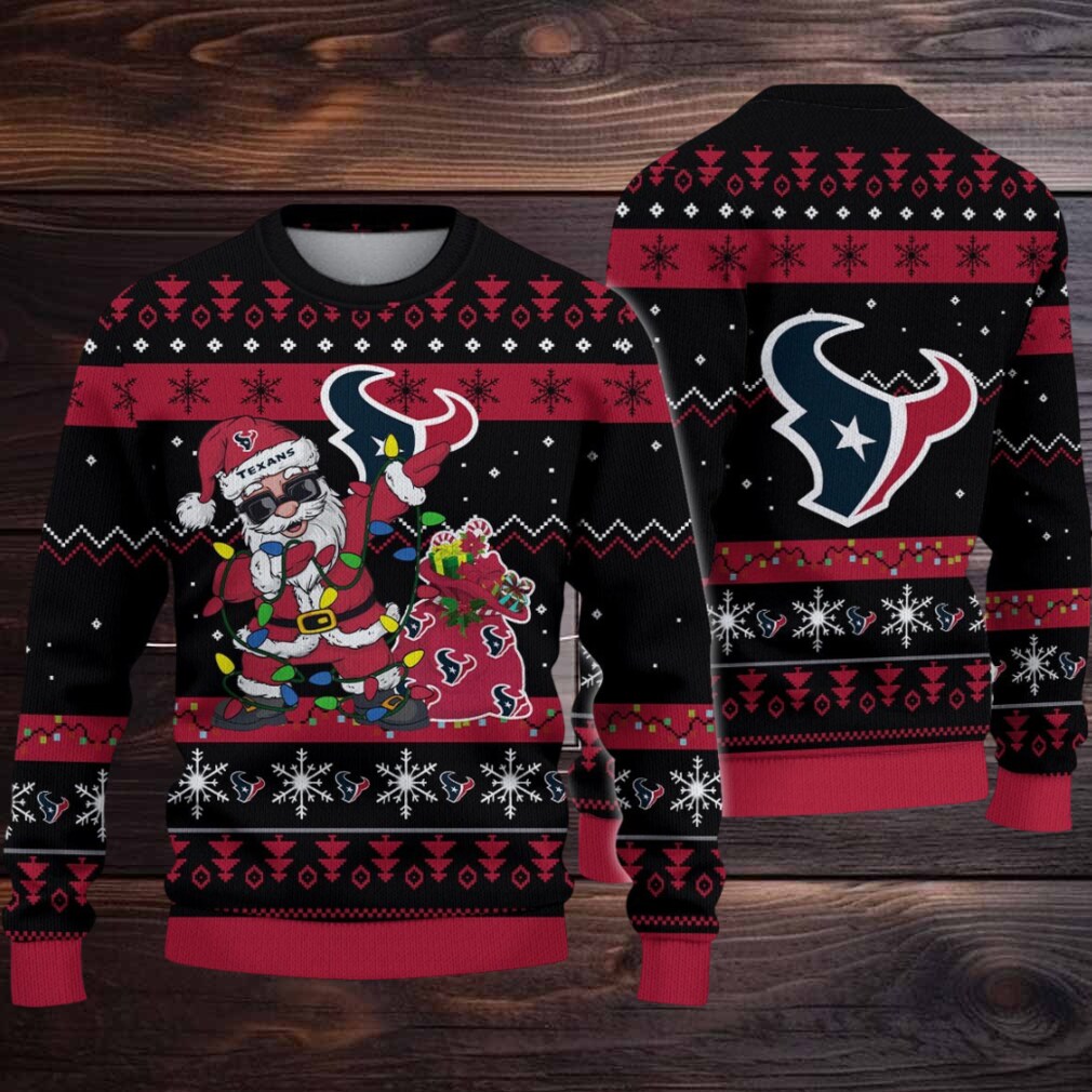 Houston Texans Santa Claus Ugly Christmas Sweater Houston Texans Santa Claus Ugly Christmas Sweater