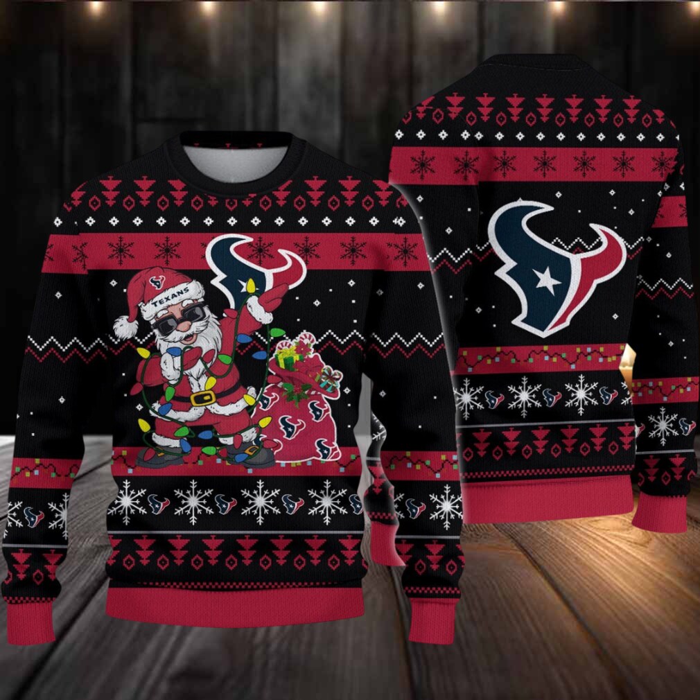 Houston Texans Santa Claus Ugly Christmas Sweater Houston Texans Santa Claus Ugly Christmas Sweater