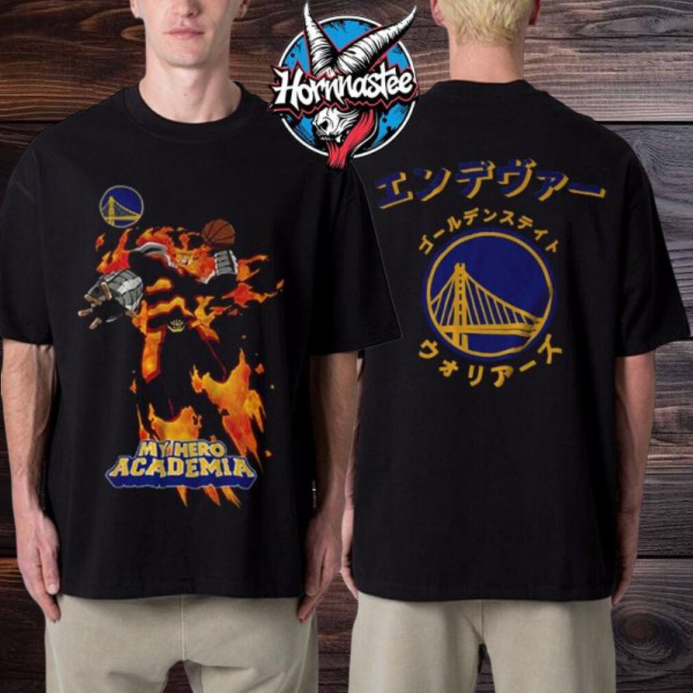 Hyperfly x NBA x My Hero Academia Endeavor Golden State Warriors Unisex T Shirt Two Sided Hyperfly x NBA x My Hero Academia Endeavor Golden State Warriors Unisex T Shirt Two Sided