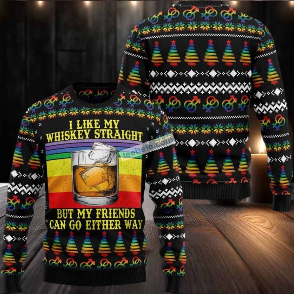 I Like My Whiskey Straight Wine Ugly Christmas Sweater Party I Like My Whiskey Straight Wine Ugly Christmas Sweater Party