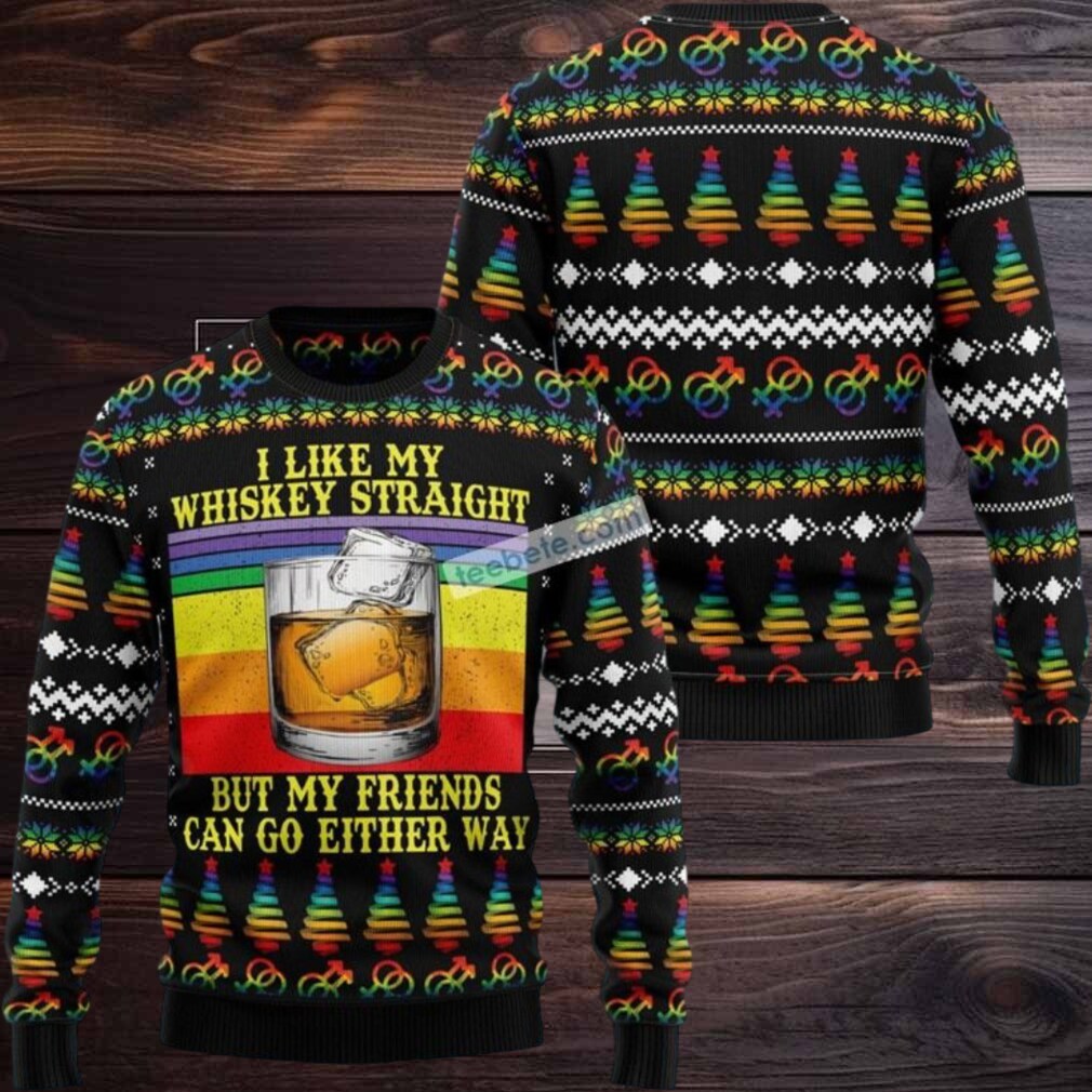 I Like My Whiskey Straight Wine Ugly Christmas Sweater Party I Like My Whiskey Straight Wine Ugly Christmas Sweater Party