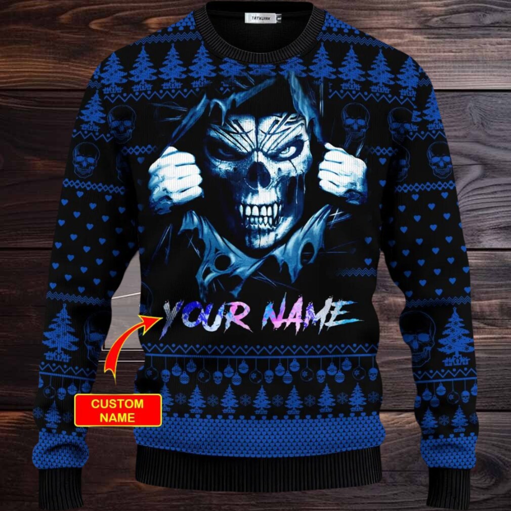 I’m A Good Guy Custom Name Skull Ugly Christmas Sweater I’m A Good Guy Custom Name Skull Ugly Christmas Sweater
