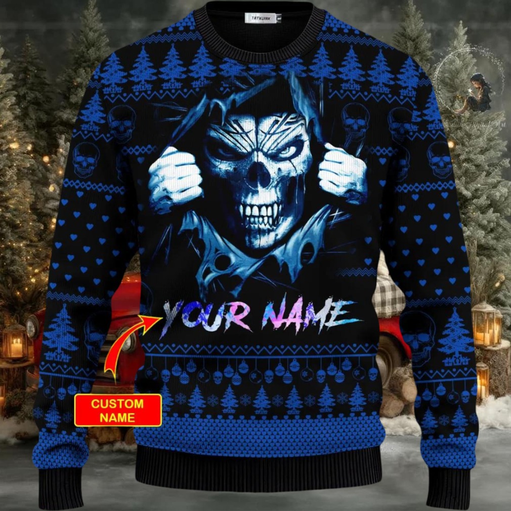 I’m A Good Guy Custom Name Skull Ugly Christmas Sweater I’m A Good Guy Custom Name Skull Ugly Christmas Sweater