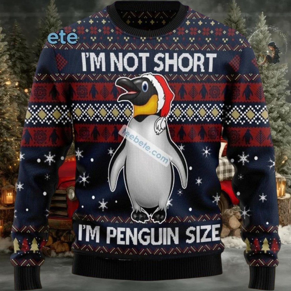 Im Not Short Im Penguin Ugly Christmas Sweater Blue Merry Christmas Im Not Short Im Penguin Ugly Christmas Sweater Blue Merry Christmas