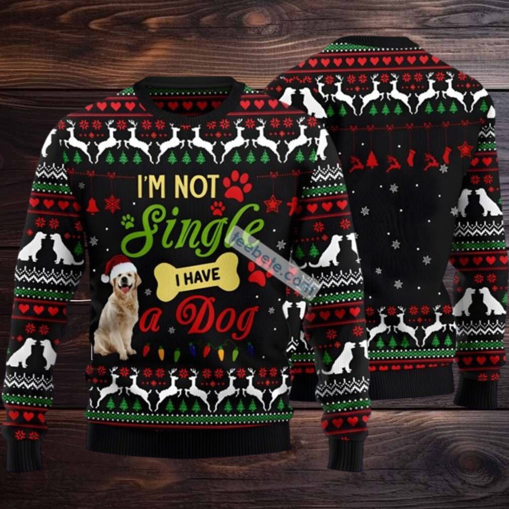 Im Not Single I Have A Golden Retriever Mom Ugly Christmas Sweater Black Ladies Im Not Single I Have A Golden Retriever Mom Ugly Christmas Sweater Black Ladies