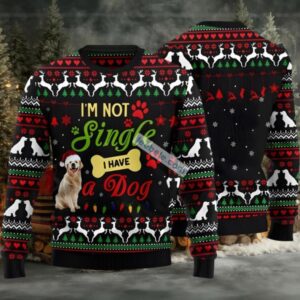Im Not Single I Have A Golden Retriever Mom Ugly Christmas Sweater Black Ladies