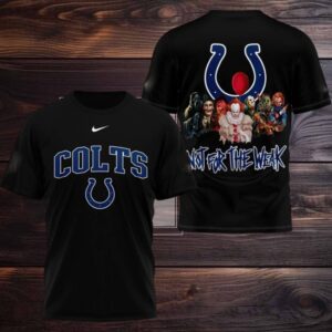 Indianapolis Colts 2025 NFL Not For The Weak Halloween All Over Print Logo Two Sided Shirt