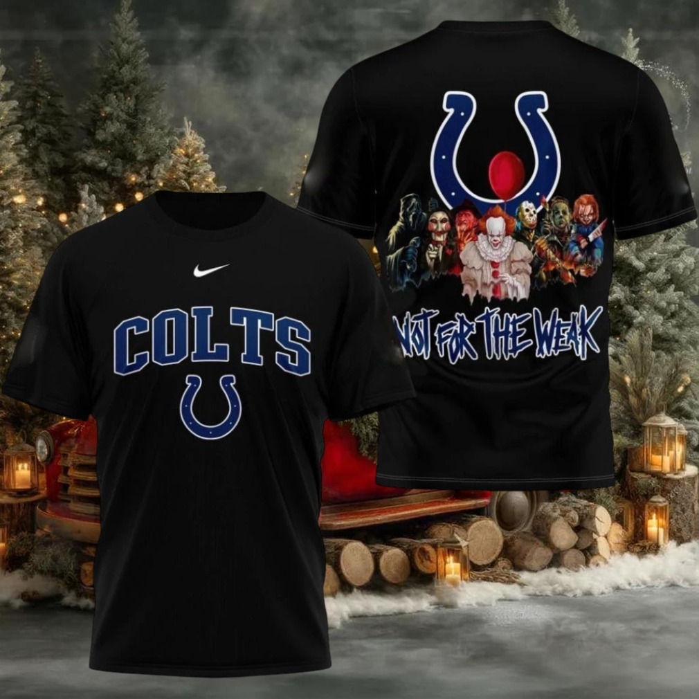Indianapolis Colts 2025 NFL Not For The Weak Halloween All Over Print Logo Two Sided Shirt Indianapolis Colts 2025 NFL Not For The Weak Halloween All Over Print Logo Two Sided Shirt