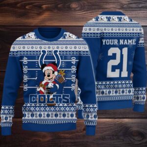 Indianapolis Colts Mickey Mouse Santa Ugly Christmas Sweater