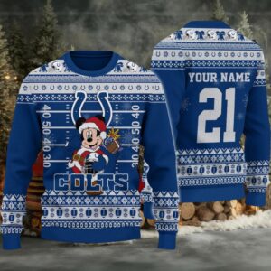 Indianapolis Colts Mickey Mouse Santa Ugly Christmas Sweater