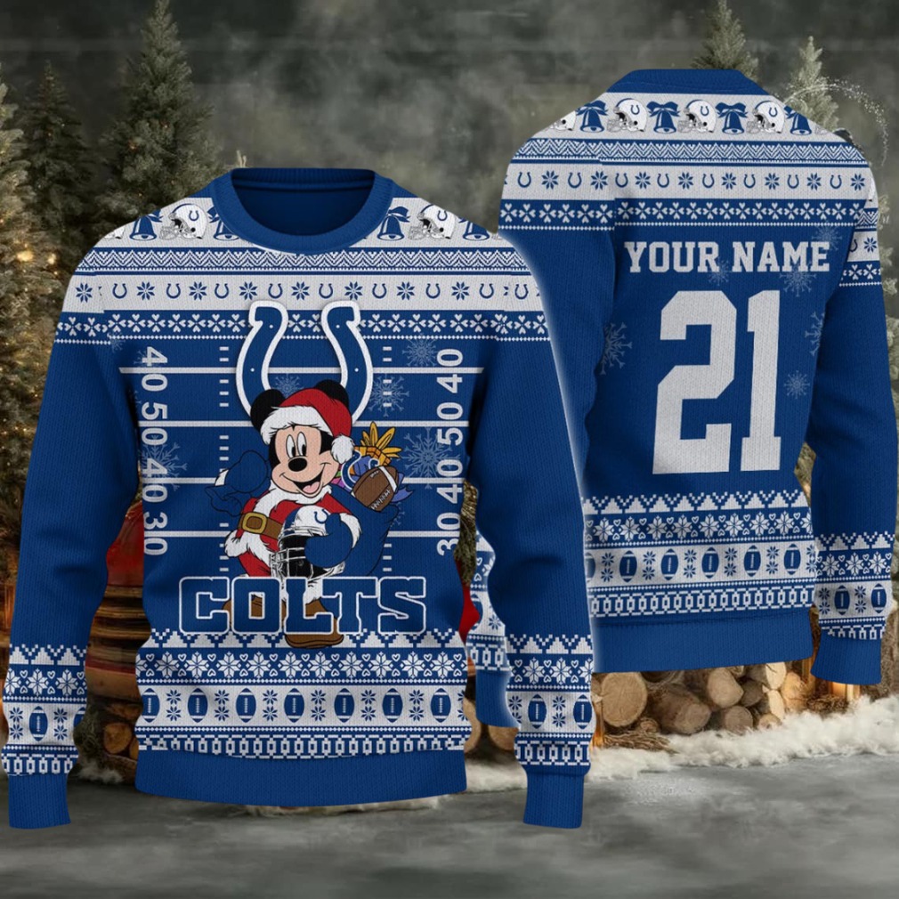 Indianapolis Colts Mickey Mouse Santa Ugly Christmas Sweater Indianapolis Colts Mickey Mouse Santa Ugly Christmas Sweater