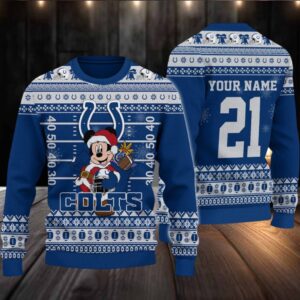 Indianapolis Colts Mickey Mouse Santa Ugly Christmas Sweater
