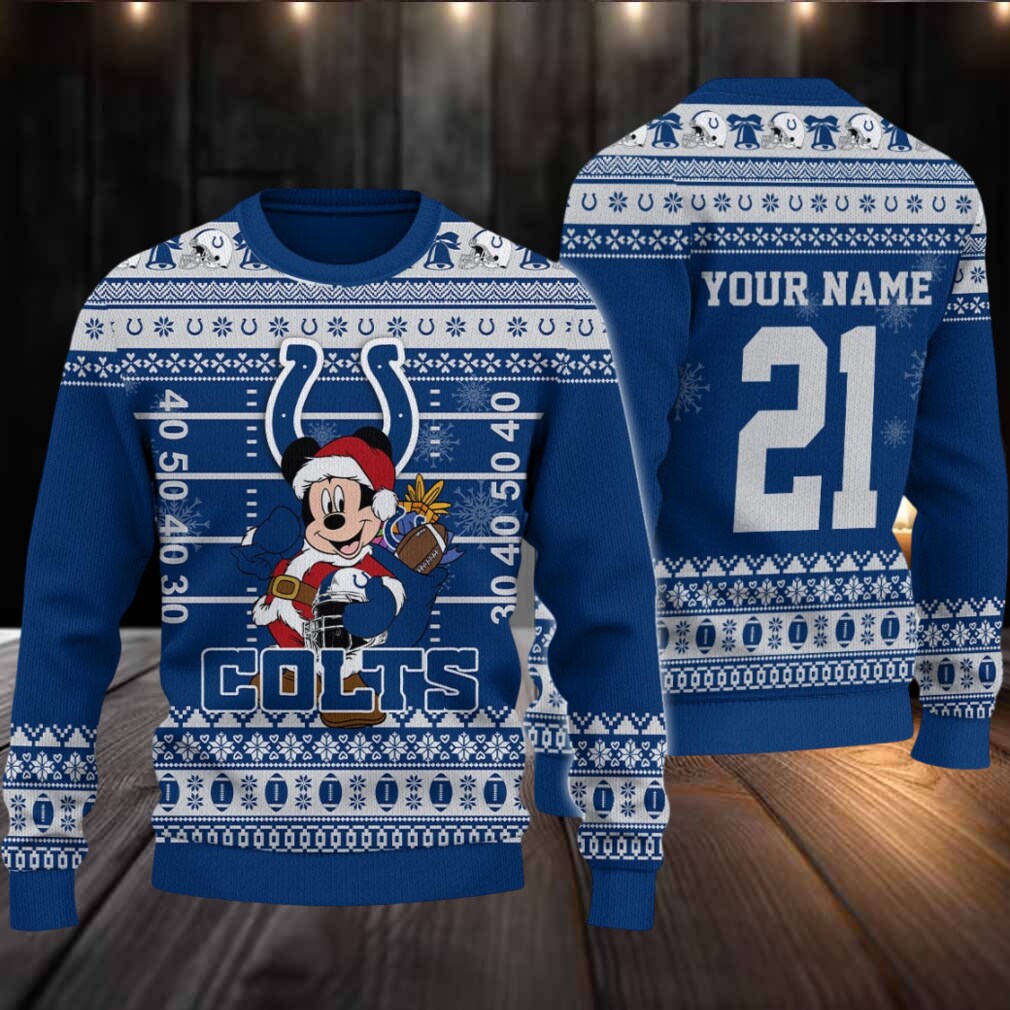 Indianapolis Colts Mickey Mouse Santa Ugly Christmas Sweater Indianapolis Colts Mickey Mouse Santa Ugly Christmas Sweater
