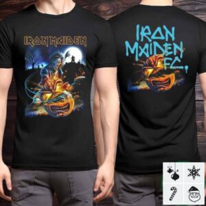 Iron Maiden Halloween 2025 Eddie Pumpkin Slasher Design By Renowned Artist Akirant Two Sided Merchandise T Shirt
