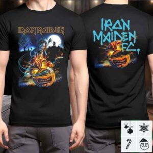 Iron Maiden Halloween 2025 Eddie Pumpkin Slasher Design By Renowned Artist Akirant Two Sided Merchandise T Shirt