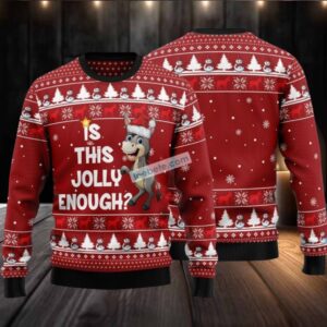 Is This Jolly Enough Donkey Ugly Christmas Sweater Crazy