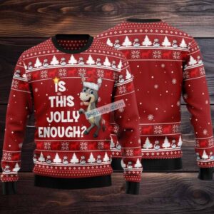 Is This Jolly Enough Donkey Ugly Christmas Sweater Crazy