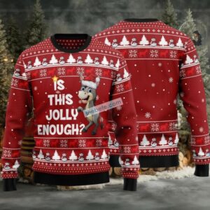 Is This Jolly Enough Donkey Ugly Christmas Sweater Crazy