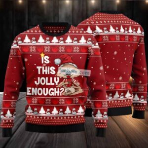 Is This Jolly Enough Sloth Baby Ugly Christmas Sweater Red Womens Sweatshirt