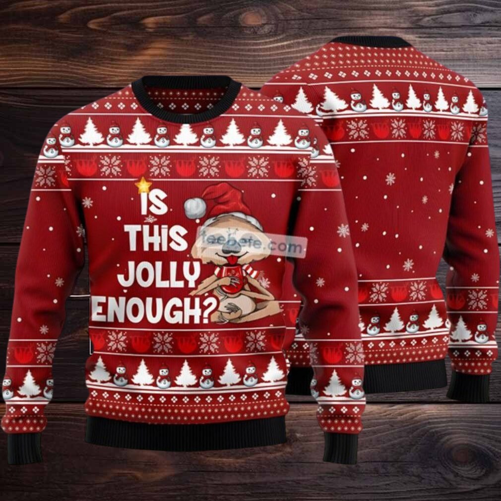 Is This Jolly Enough Sloth Baby Ugly Christmas Sweater Red Womens Sweatshirt Is This Jolly Enough Sloth Baby Ugly Christmas Sweater Red Womens Sweatshirt