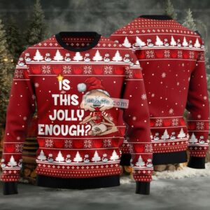 Is This Jolly Enough Sloth Baby Ugly Christmas Sweater Red Womens Sweatshirt