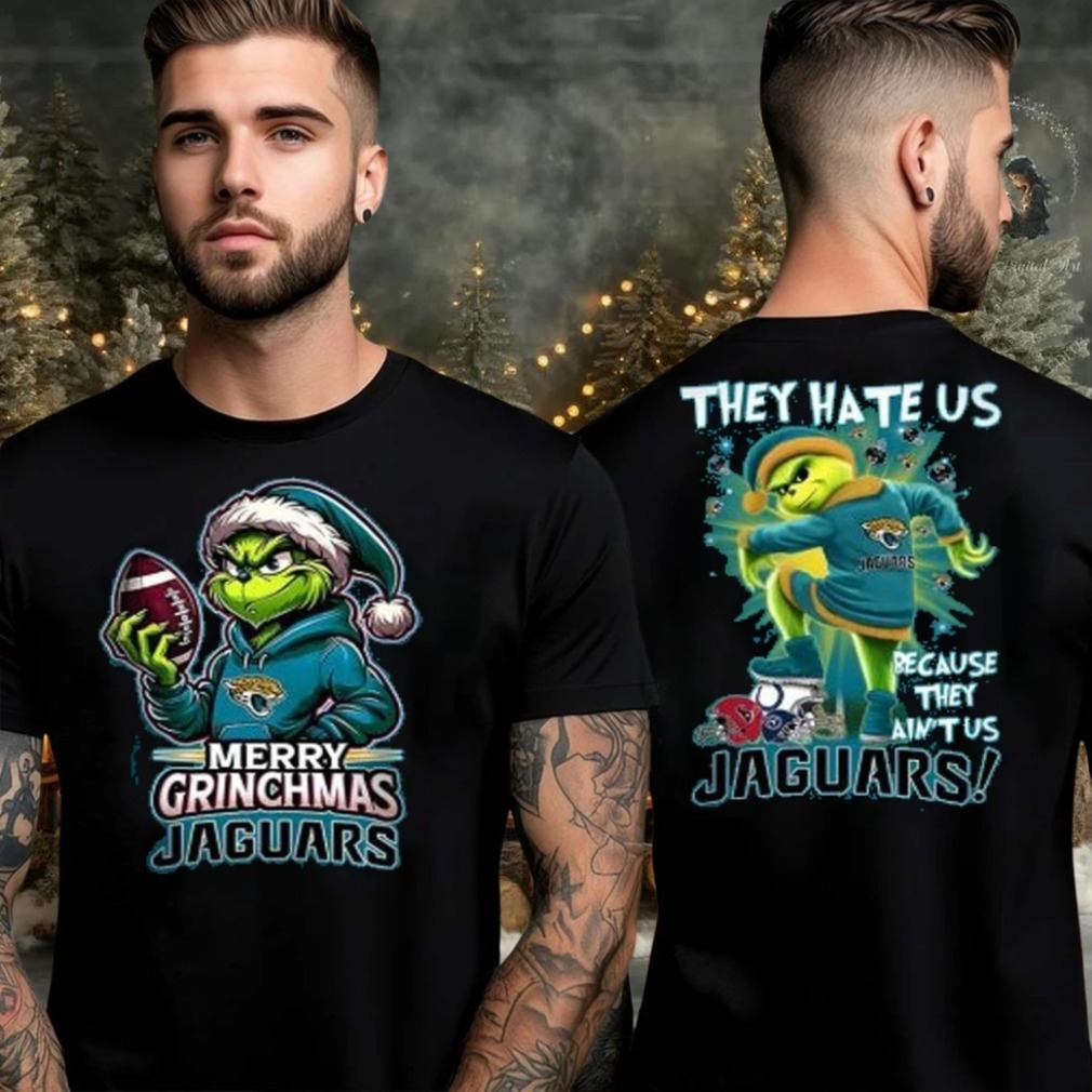 Jacksonville Jaguars Grinch Merry Christmas Grinchmas 2025 Personalized Football Logo Two Sided Shirt Jacksonville Jaguars Grinch Merry Christmas Grinchmas 2025 Personalized Football Logo Two Sided Shirt