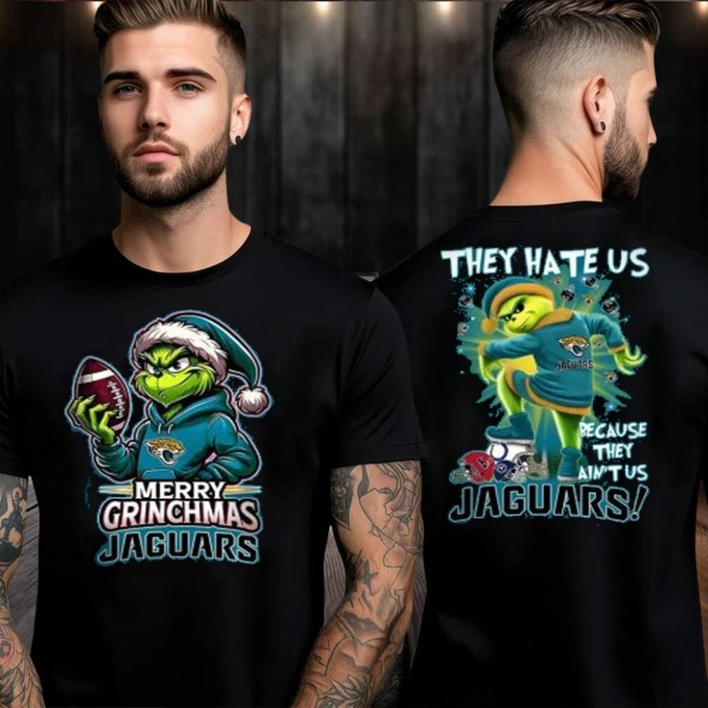 Jacksonville Jaguars Grinch Merry Christmas Grinchmas 2025 Personalized Football Logo Two Sided Shirt Jacksonville Jaguars Grinch Merry Christmas Grinchmas 2025 Personalized Football Logo Two Sided Shirt