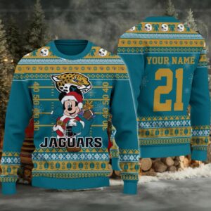 Jacksonville Jaguars Mickey Mouse Santa Ugly Christmas Sweater
