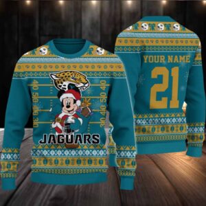 Jacksonville Jaguars Mickey Mouse Santa Ugly Christmas Sweater