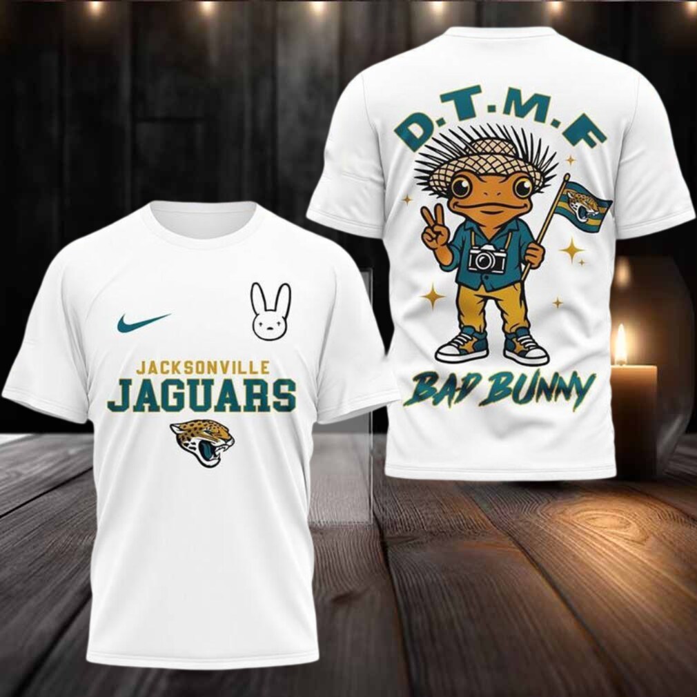 Jacksonville Jaguars NFL Bad Bunny 2025 New Two Sided Shirt Jacksonville Jaguars NFL Bad Bunny 2025 New Two Sided Shirt