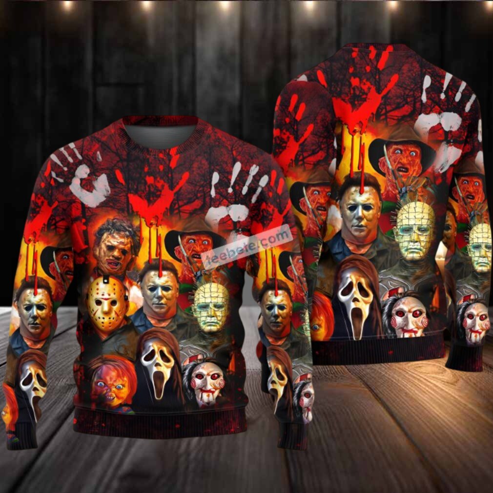 Jason Voorhees Freddy Krueger Chucky Ghostface Ugly Christmas Sweater Mens Red Jason Voorhees Freddy Krueger Chucky Ghostface Ugly Christmas Sweater Mens Red