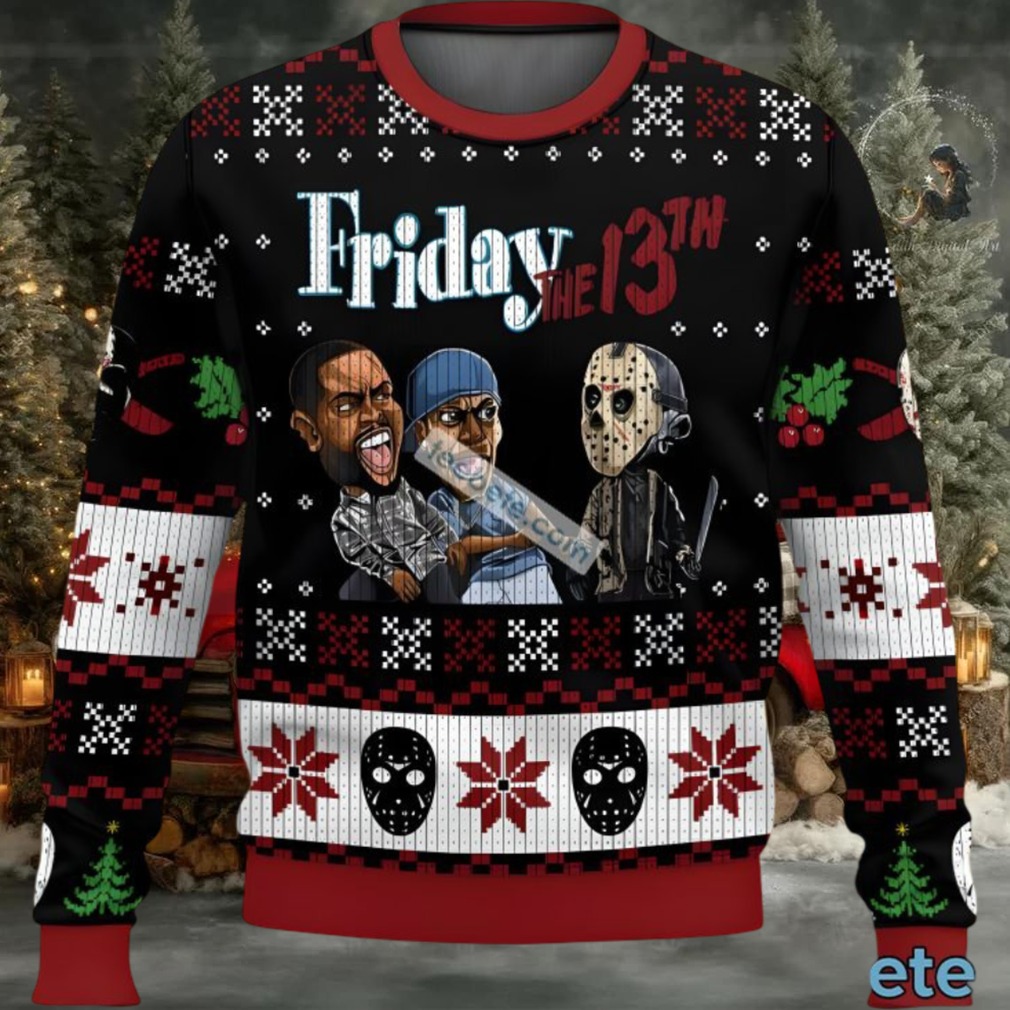 Jason Voorhees Friday The 13Th Ugly Christmas Sweater Black Red Plus Size Jason Voorhees Friday The 13Th Ugly Christmas Sweater Black Red Plus Size