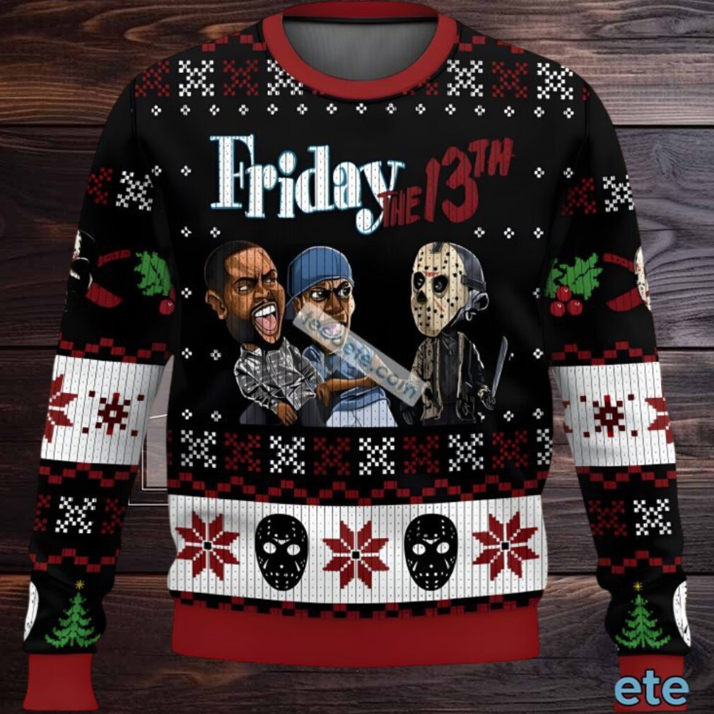 Jason Voorhees Friday The 13Th Ugly Christmas Sweater Black Red Plus Size Jason Voorhees Friday The 13Th Ugly Christmas Sweater Black Red Plus Size