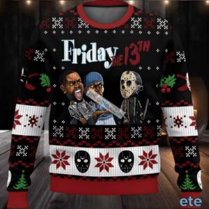 Jason Voorhees Friday The 13Th Ugly Christmas Sweater Black Red Plus Size