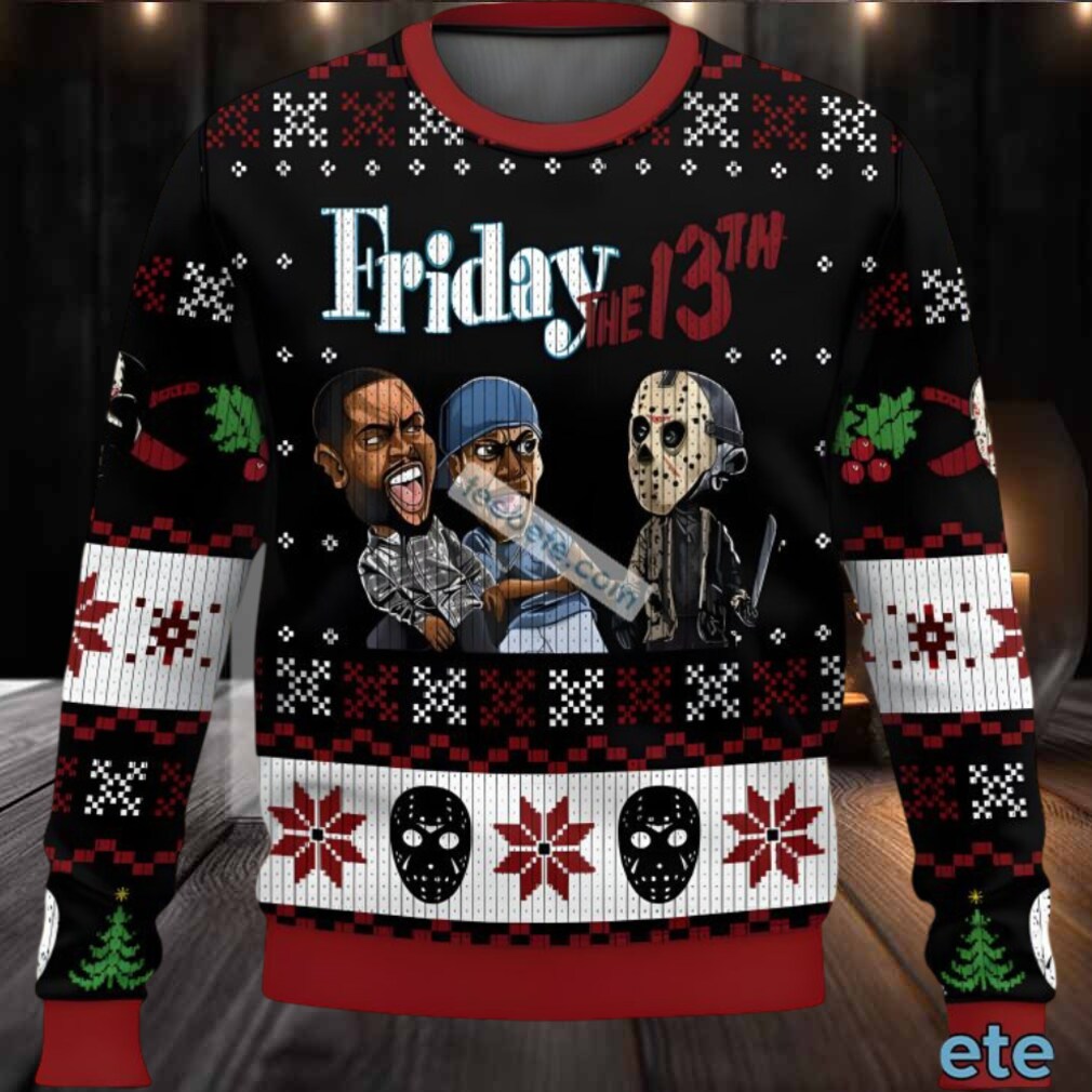 Jason Voorhees Friday The 13Th Ugly Christmas Sweater Black Red Plus Size Jason Voorhees Friday The 13Th Ugly Christmas Sweater Black Red Plus Size