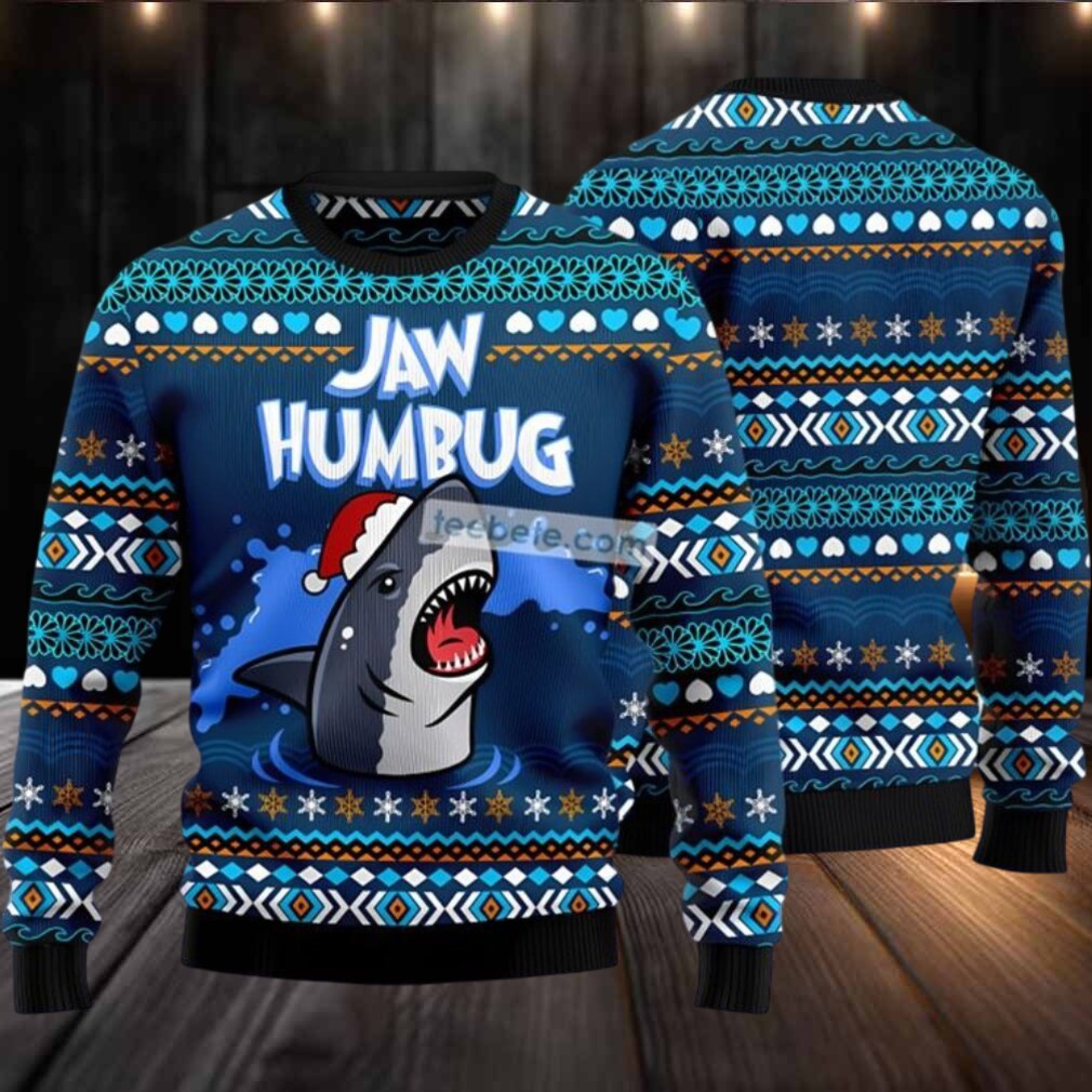 Jaw Humbug Ugly Christmas Sweater Blue Plus Size Jaw Humbug Ugly Christmas Sweater Blue Plus Size