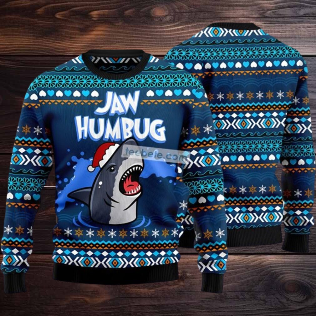 Jaw Humbug Ugly Christmas Sweater Blue Plus Size Jaw Humbug Ugly Christmas Sweater Blue Plus Size