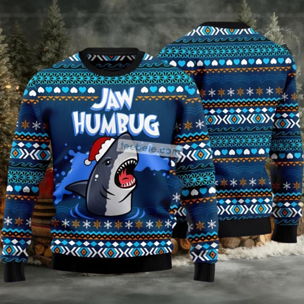 Jaw Humbug Ugly Christmas Sweater Blue Plus Size Jaw Humbug Ugly Christmas Sweater Blue Plus Size