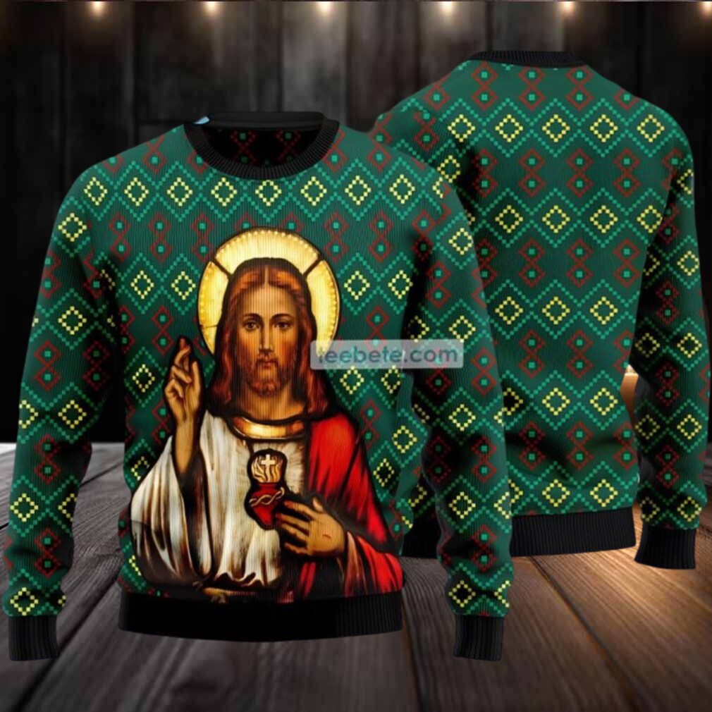 Jesus Christmas Carol Ugly Christmas Sweater Green Ladies Jesus Christmas Carol Ugly Christmas Sweater Green Ladies