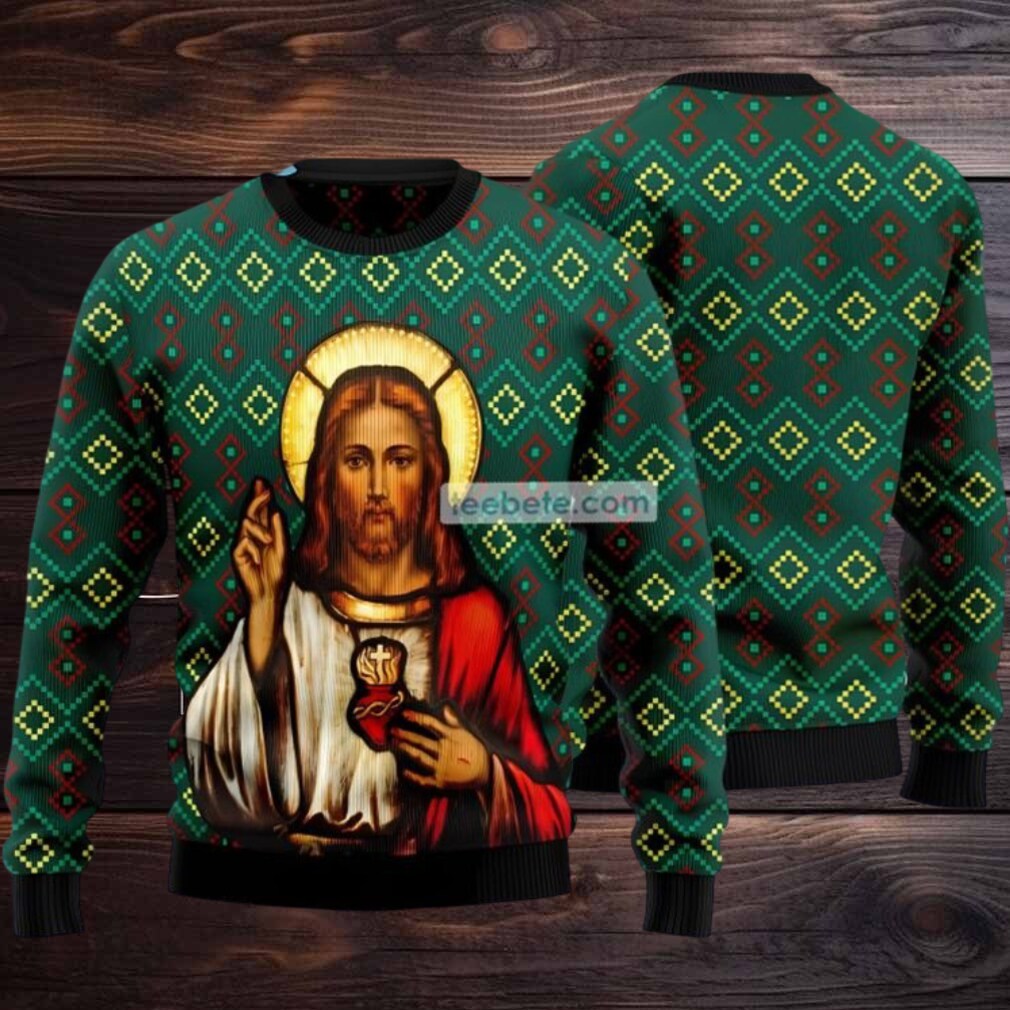 Jesus Christmas Carol Ugly Christmas Sweater Green Ladies Jesus Christmas Carol Ugly Christmas Sweater Green Ladies