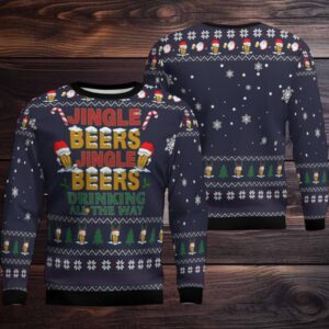 Jingle Beers Drinking All The Ways Ugly Christmas Sweater