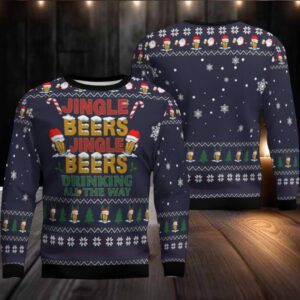 Jingle Beers Drinking All The Ways Ugly Christmas Sweater